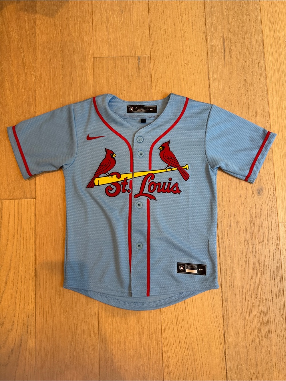 Nike Kids Light Blue St. Louis Cardinals Baseball Jersey with Red Trim